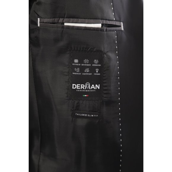 Derman Black Satin Collar 3 Piece Tuxedo - Picture 5 of 5